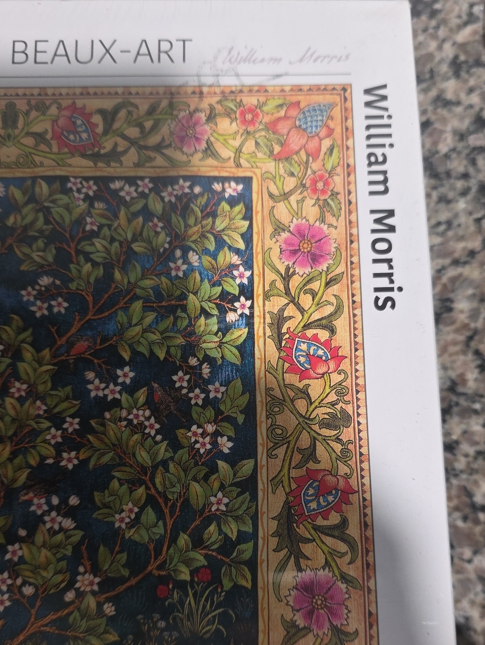 New Sealed In Box William Morris Tree of Life Art Puzzle - Blue, Green & Gold - Picture 3 of 3